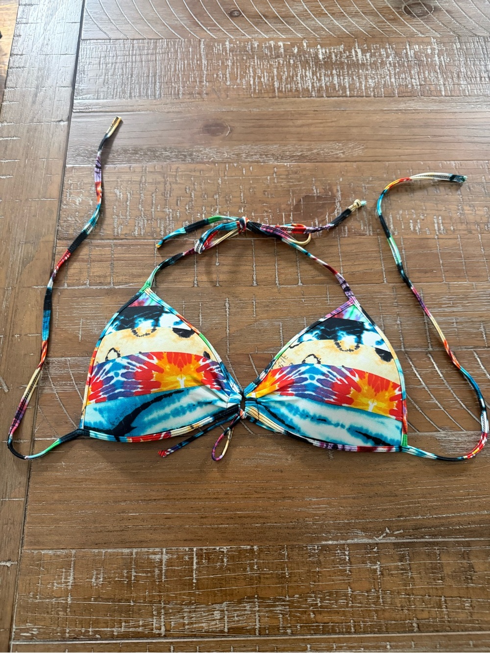 Body Glove Rainbow Tie-Dye Bikini Top